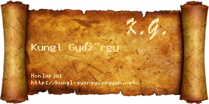 Kungl György névjegykártya